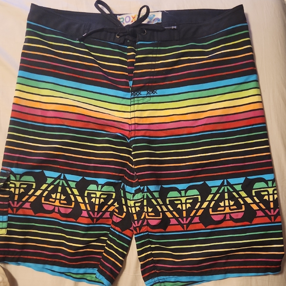 Roxy Colorful Striped Swim Shorts
